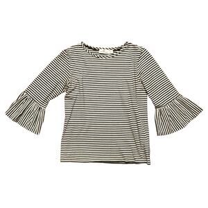 Vineyard Vines Black White Stripe 3/4 Bell Sleeves Top Size S